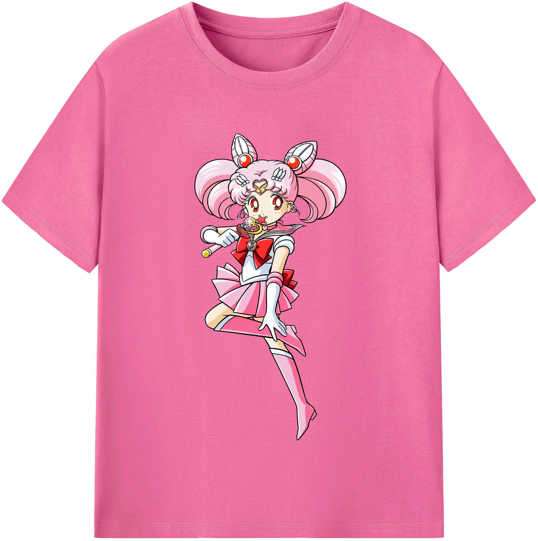 （画像用） 美少女戦士セーラームーン ちびうさ Sailor Moon Chibiusa Tsukino Usagi Small Lady Serenity レディースカジュアルプリントTシャツ（綿100％）